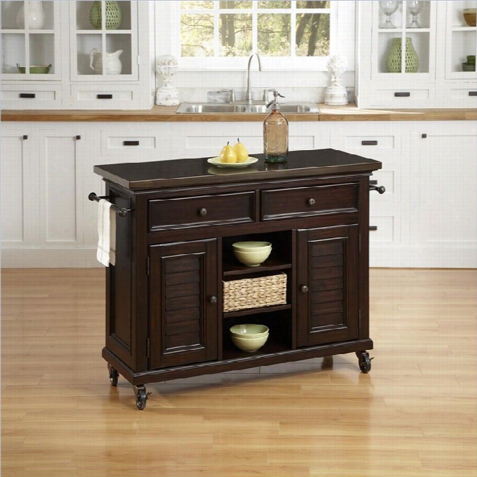 Fireside Styles Bemruda Kitchen Cart In Espresso