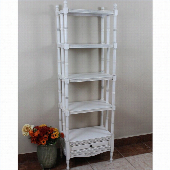 International Caravan Windsor 5 Tier Bookshelf In Antique White