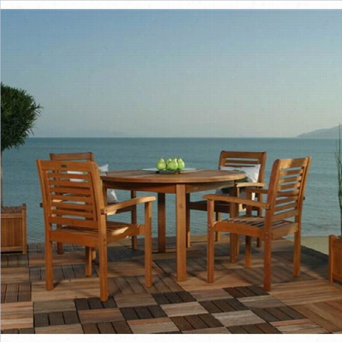 International Domicile Amazonia 5 Piece Wood Patio D Ining Set In Bro Wn