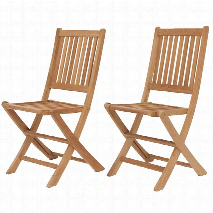 Internaational Home Miami Amazonia Teak Set Of  2 London Folding Chair