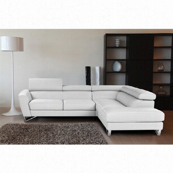J&m Furniture Spa Rta Leather 2  Piece Sectional In White