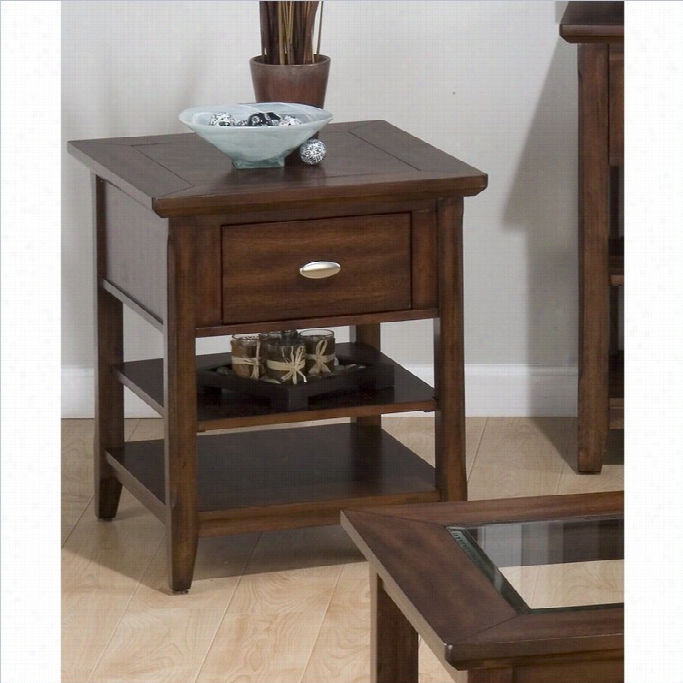 Jofran 709 Series End Table In Bellingham Brown Finish