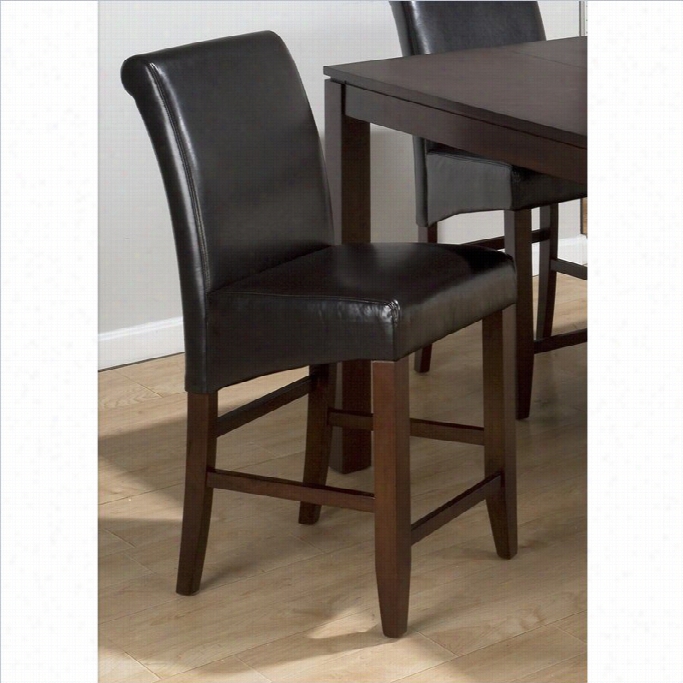 Jofran 888 Series 2 3.5 Leather Counter Stool In Chestnut (set Of 2