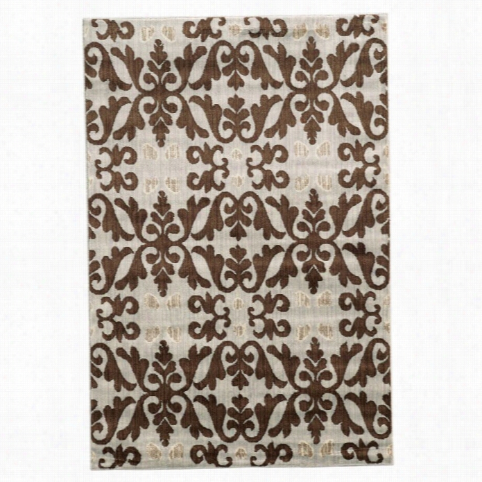 Linon Elegance Forence 2' X 3' Rug In Ivory And  Brown