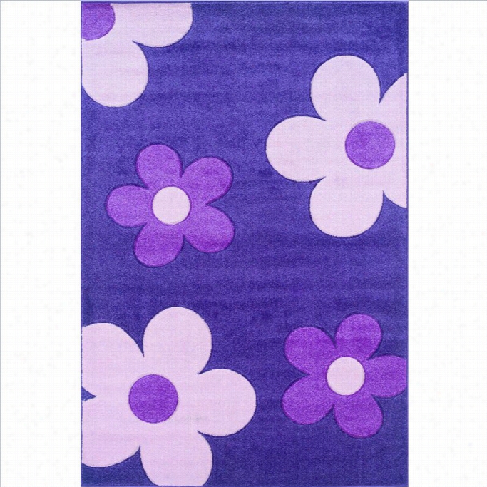 Linon Rugs Corfu Kids Area Rug In Purple And Pink-1'11 X 2'10