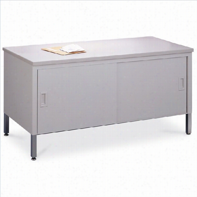 Mayline Mailflow 48 High Pressuer Laminate Storage Table-pebble Gray-haired Paint