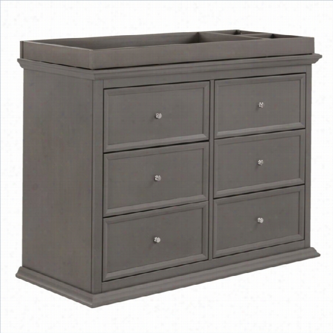 Million Dollar Baby Classiic Foothill-louis 6 Drawer Changer Dresser In The Opinion Of Tray In Manor Grey