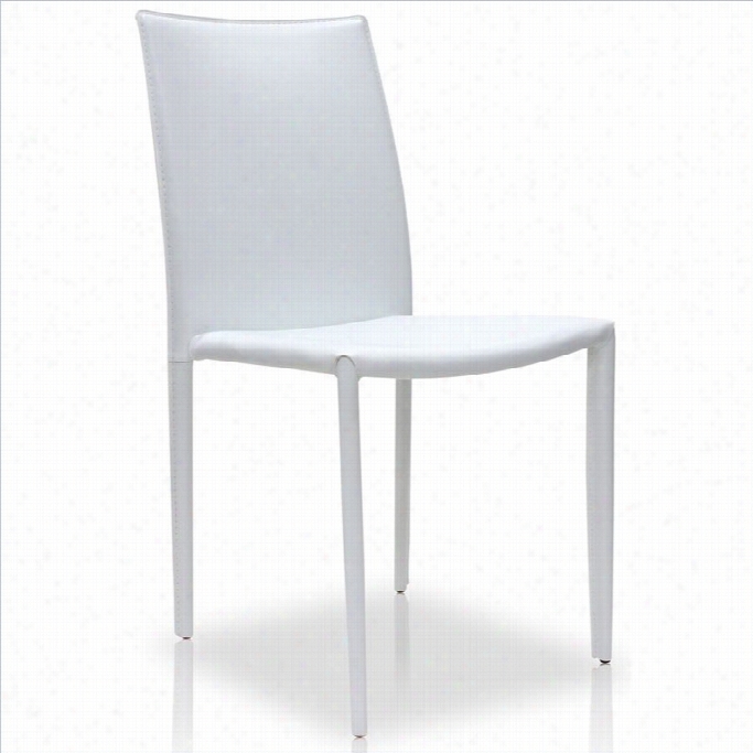 Modlft Varick Dining Chair In White Leather