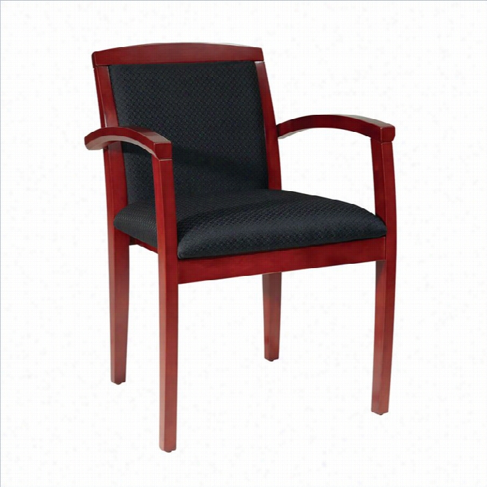 Office Star Sonoma Set Of 4 Leg Guest Chair With Upholstered Back In Cherry