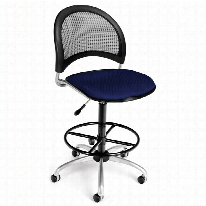 Ofm Moon Swivel Draftingchair With Drafting Kit In Navy