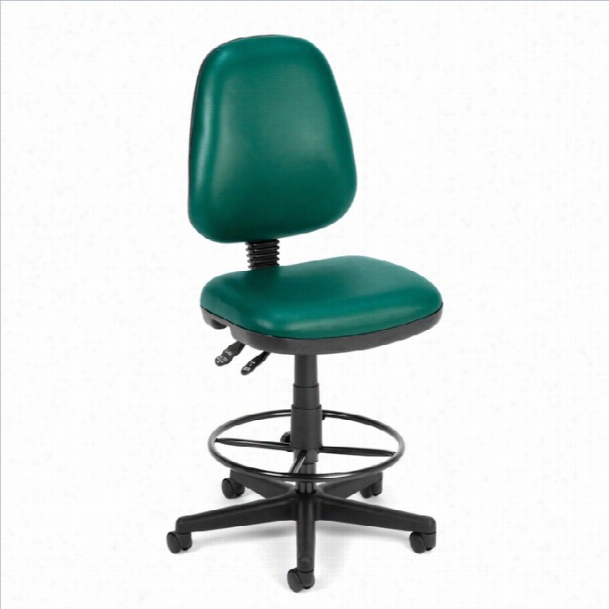 Ofm Straton Series Computer Task Drafting Office Chair With Dravtin G Kit In Teal Vinyl