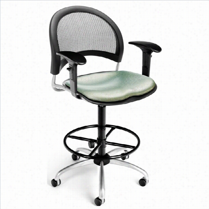 Ofm Swivel Drafting Chair With Arms And Drafting Kit Iin Laurel