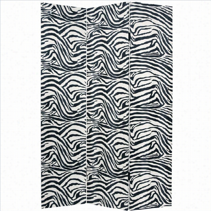 Oriental Antique Zebra Orom Divider In Black And White