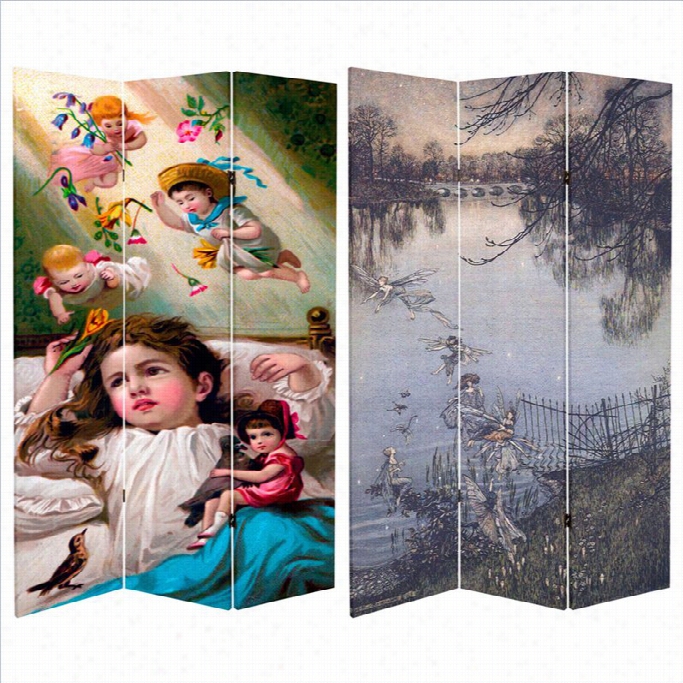 Orinetal Double Sided Magical Dreams Room Divider