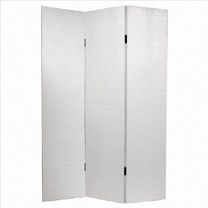 Oriental Furniture 6 ' Tall Crocodile Room Divider In White