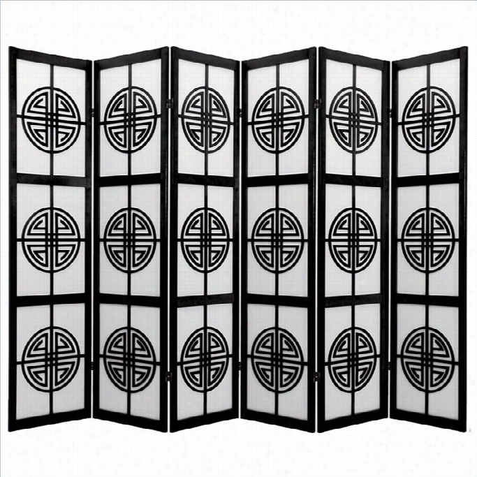 Oriental Furniture 6  ' Tall Extended Life Shoji Screen In Blck