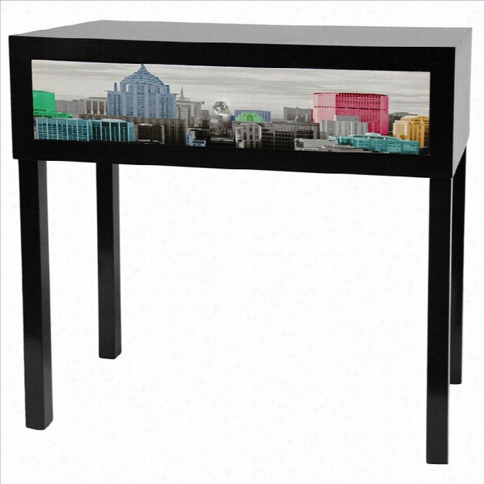 Oriental Funriture Colorful New York Console Table In Multicolor