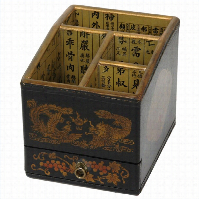 Oriental Furniture Desk Organize Rin Black