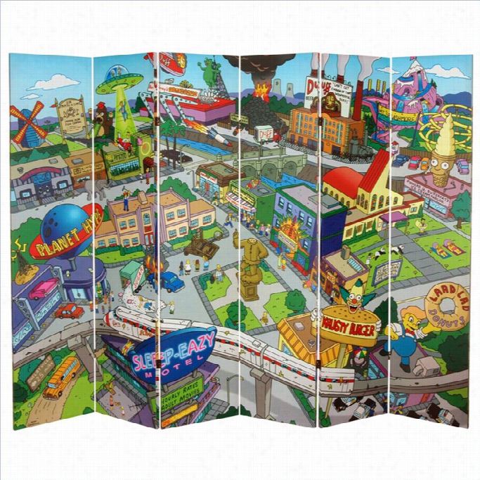 Orienttal Springfild Town Map Room Divider