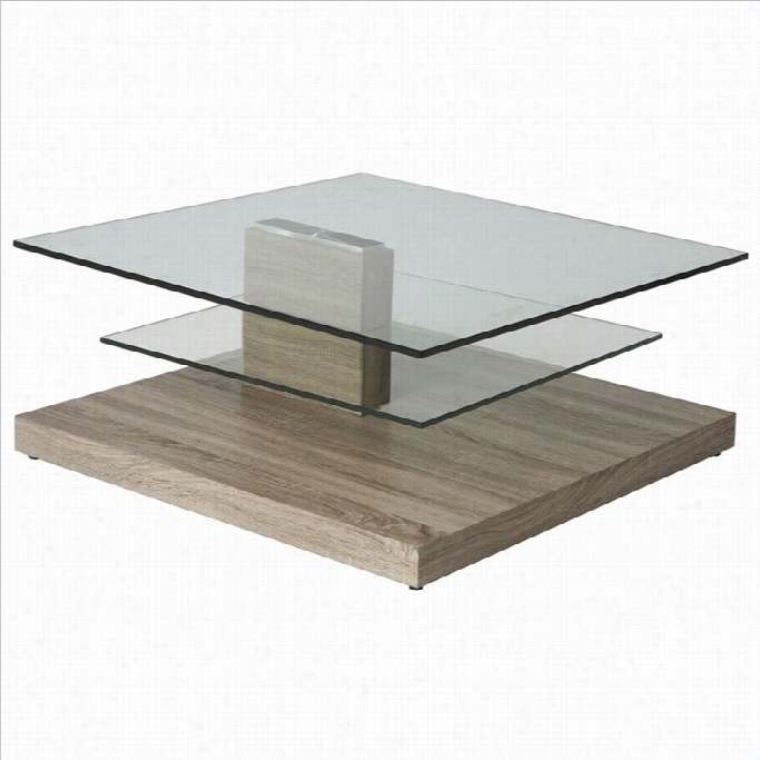 Pastel Furniure Fountain Valley Coffee Table In Stainless Steel And Sonoma