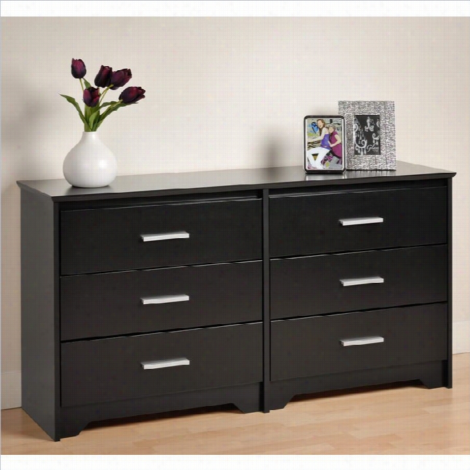 Pfepac Coal Harborr 6 Drawer Ouble Dresser In Black Finish