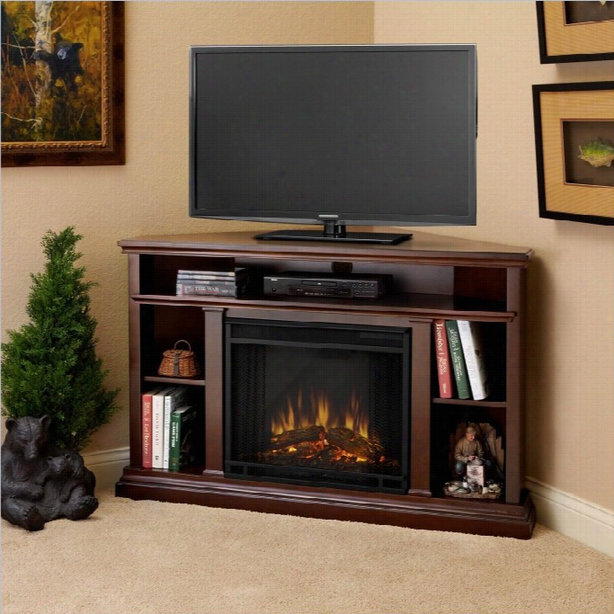 Real Flame Churhcill Eelectric Corner Fireplace In Dark Espreesso