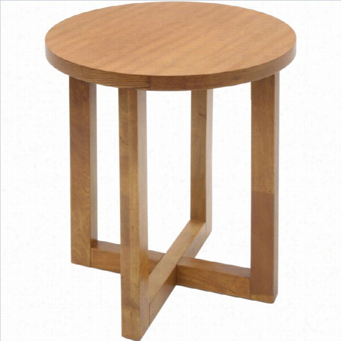 Regency Chloe Ro Und  Veneer End Table In Medium Oak