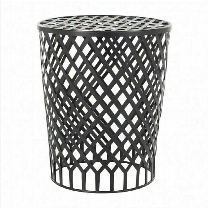 Safaveh Kenny Iron Strips Weldedd Stool In Black Epoxy