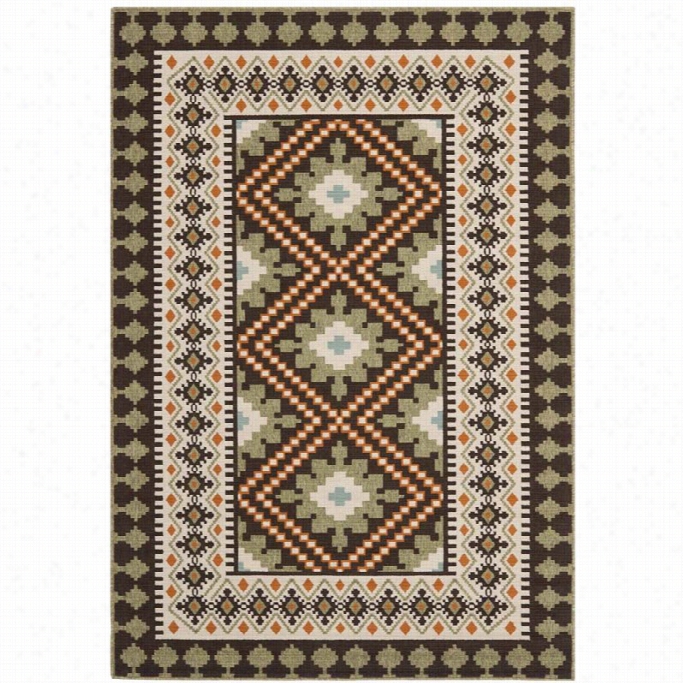 Safavieh Veraanda Poly Propylene Medium Rectangle Rug Ver099-0725-5 In Chocolate And Tdrraoctta