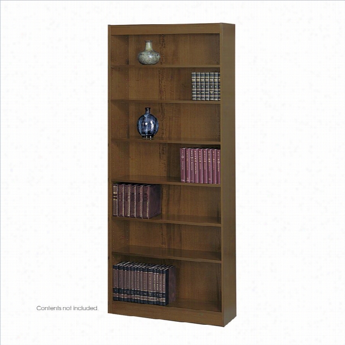 Safco Workspace 84h Seven Shelf Square-edge Bookcase In Walnut