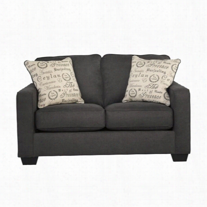 Signature Design By Sahley Furniture Alenya Microfiber Loveseat In Charcoal