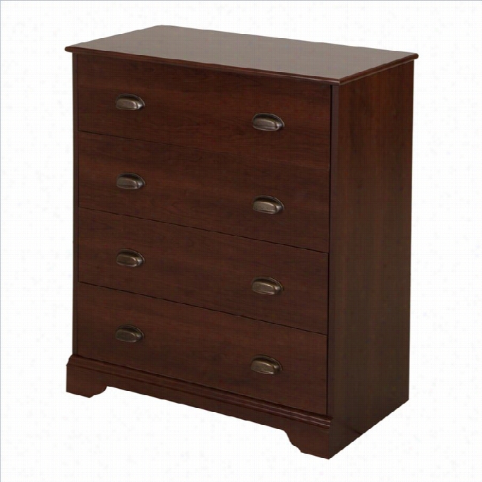 South Shorre Fundy Tide 4-drawer Chest In Royal Cherry