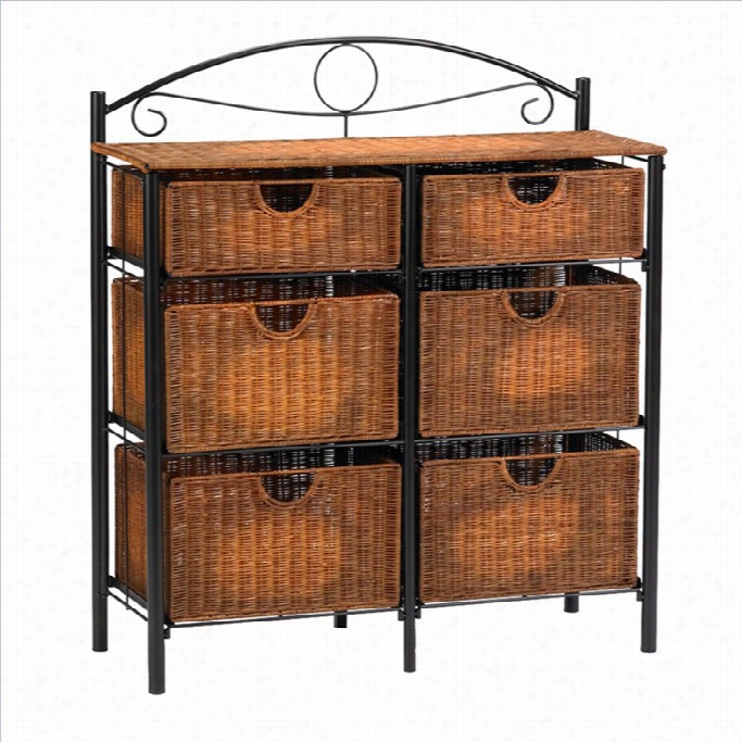 Southern Enterpprises Lillian Iron/wicker Storage Chest In Black