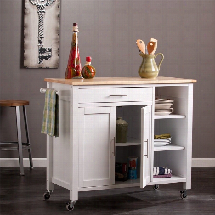 Southern Enterprises Martinville Kitchen Cart In  White