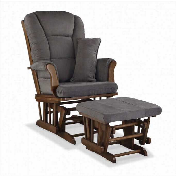 Stork Craft Tucsany Custom Glider And Ottoman In Dov Brown And Rgay