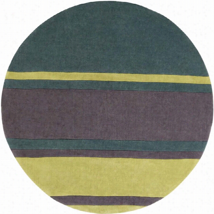 Srya Cosmopolitan 8' X ' Round Hand Tufted Rug In Green An D Gray