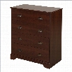 South Shore Fundy Tide 4-Drawer Chest in Royal Cherry