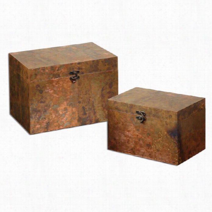 Uttermost Ambrosia Copper Boxes (set Of 2)