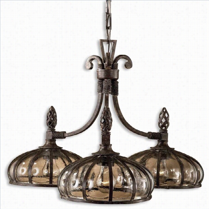 Uttemost Galeana 3 Light Iron Chandelier In Antique Sadde