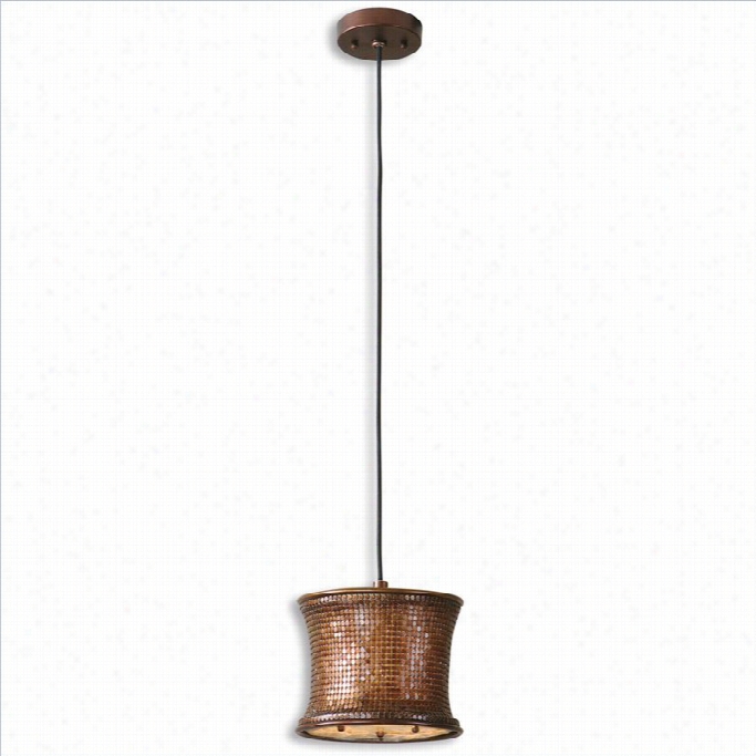 Uttermost Marcel Mini Drum Pendant In Metallic Copper