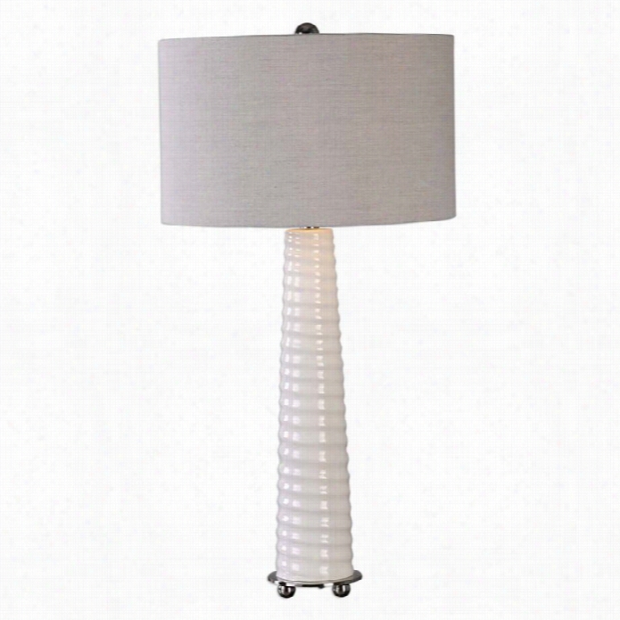 Uttermost Mavone Gloss White Table Lamp