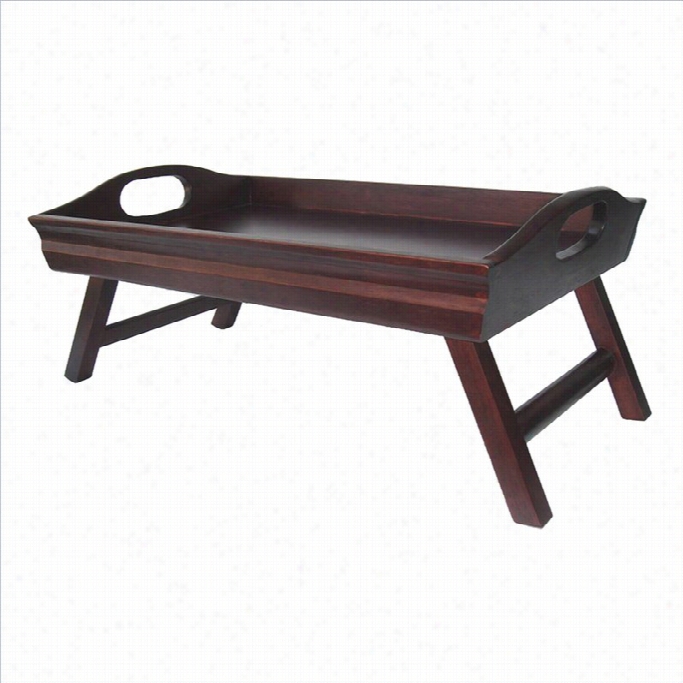 Winsome Sedona Bed Tray In The Opinion Of Foldable Legs And Large Handle In Antique Walnut