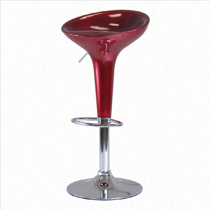 Winsome Spectrum 26.3-34.20 Adjustable Air Lit Swivel Stool In Red