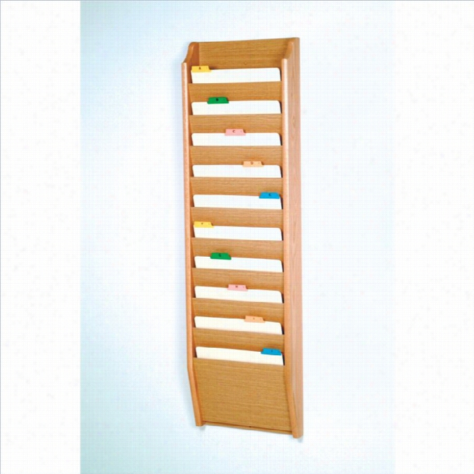 Wooden M Allet 10 Pocket Chart Holder In Light Oak