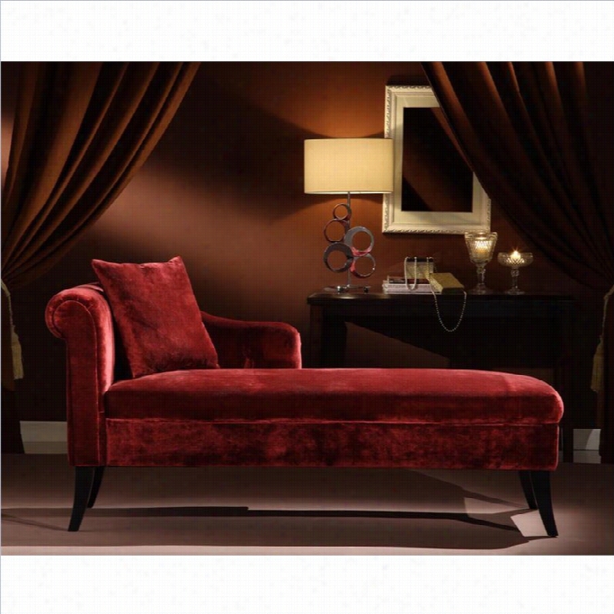 Armen Livjng Pattetson Chenille Chaise Loun Ge In Maroon