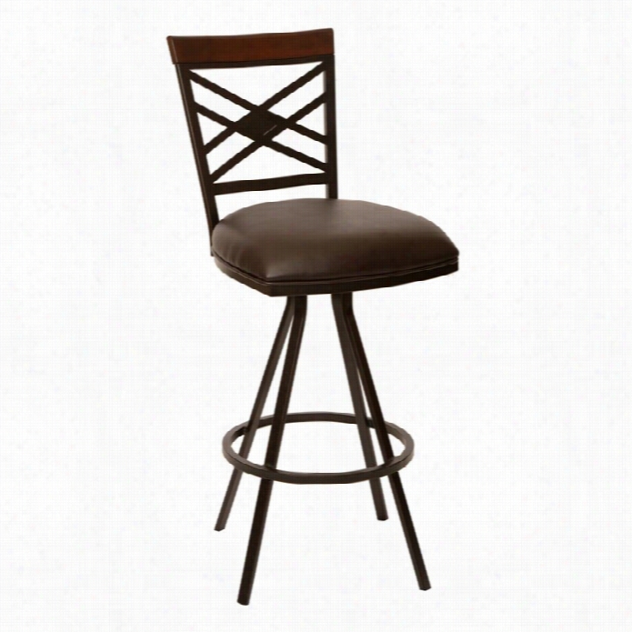 Armen Living Zoe 26 Transitional Armelss Bar Stool In Coffee