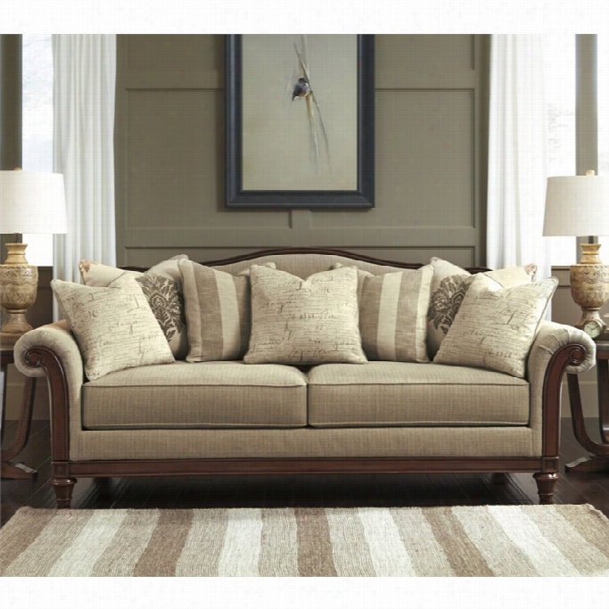 Ashley Berwyn View Fabric Sofa In Quartz