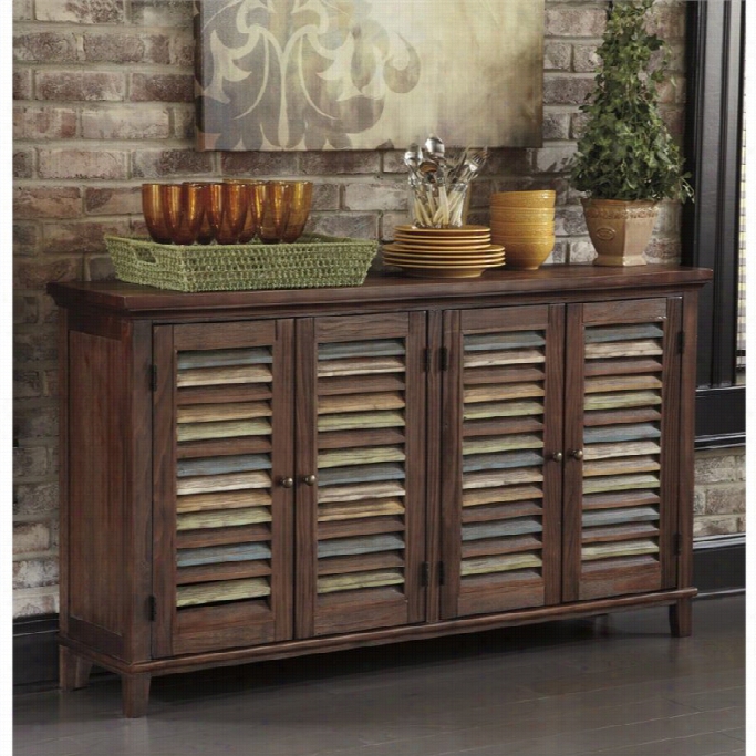 Ashley Mestler Buffet Tab1e In Dark Brrown