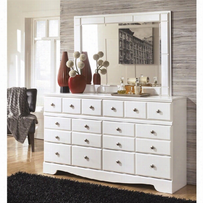 Ashley Weeki Wood 2 Drawer Dresser Set In Wite