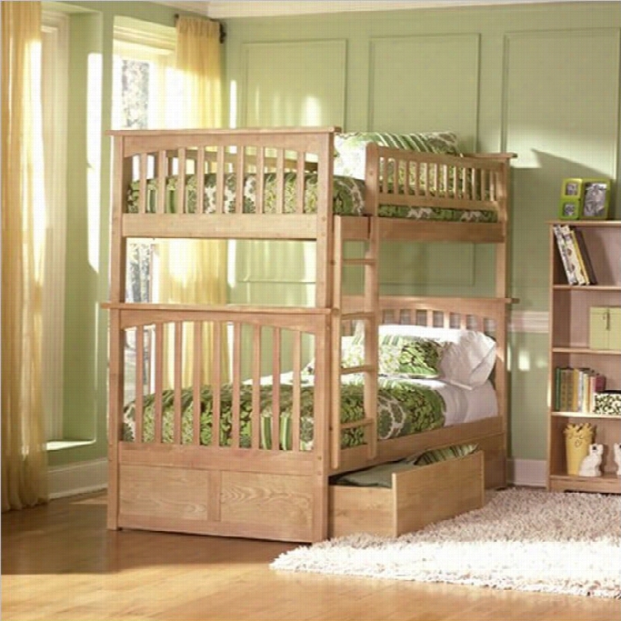 Atlantic Furniture C Olumbia Twn Over Twin Lie   Bed In Atural Mwple